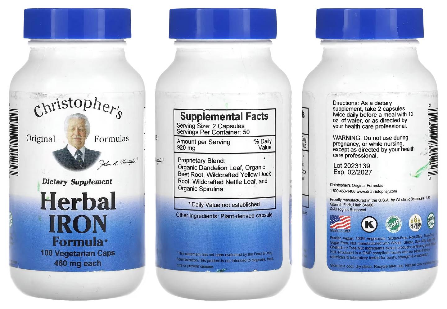 Dr. Christopher's, Herbal Iron Formula packaging