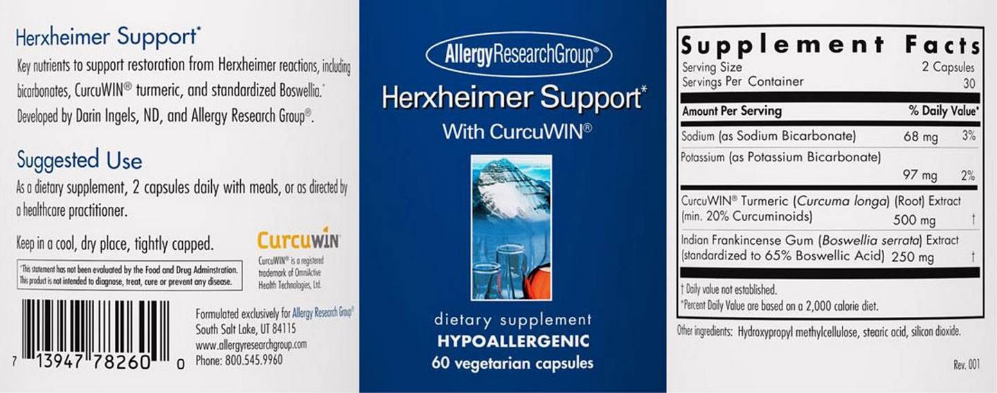 Allergy Research Group, Herxheimer Support label