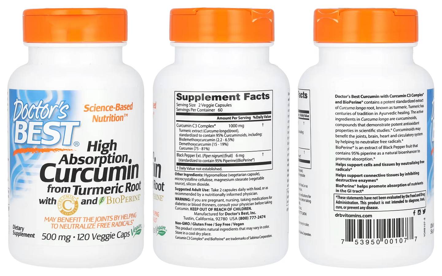 Doctor's Best, High Absorption Curcumin packaging