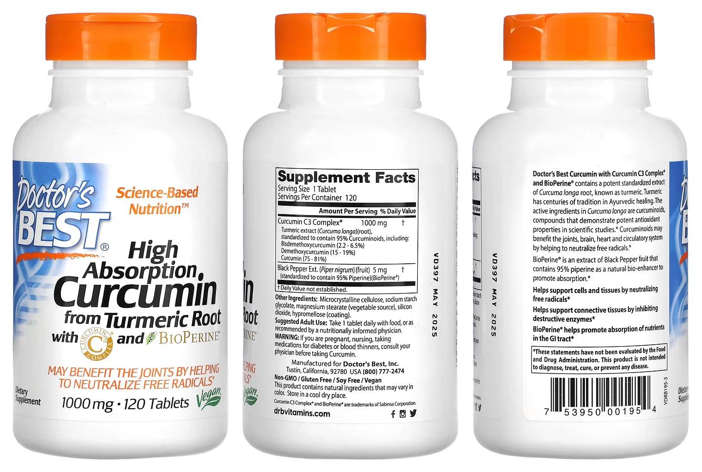 Doctor's Best, High Absorption Curcumin packaging