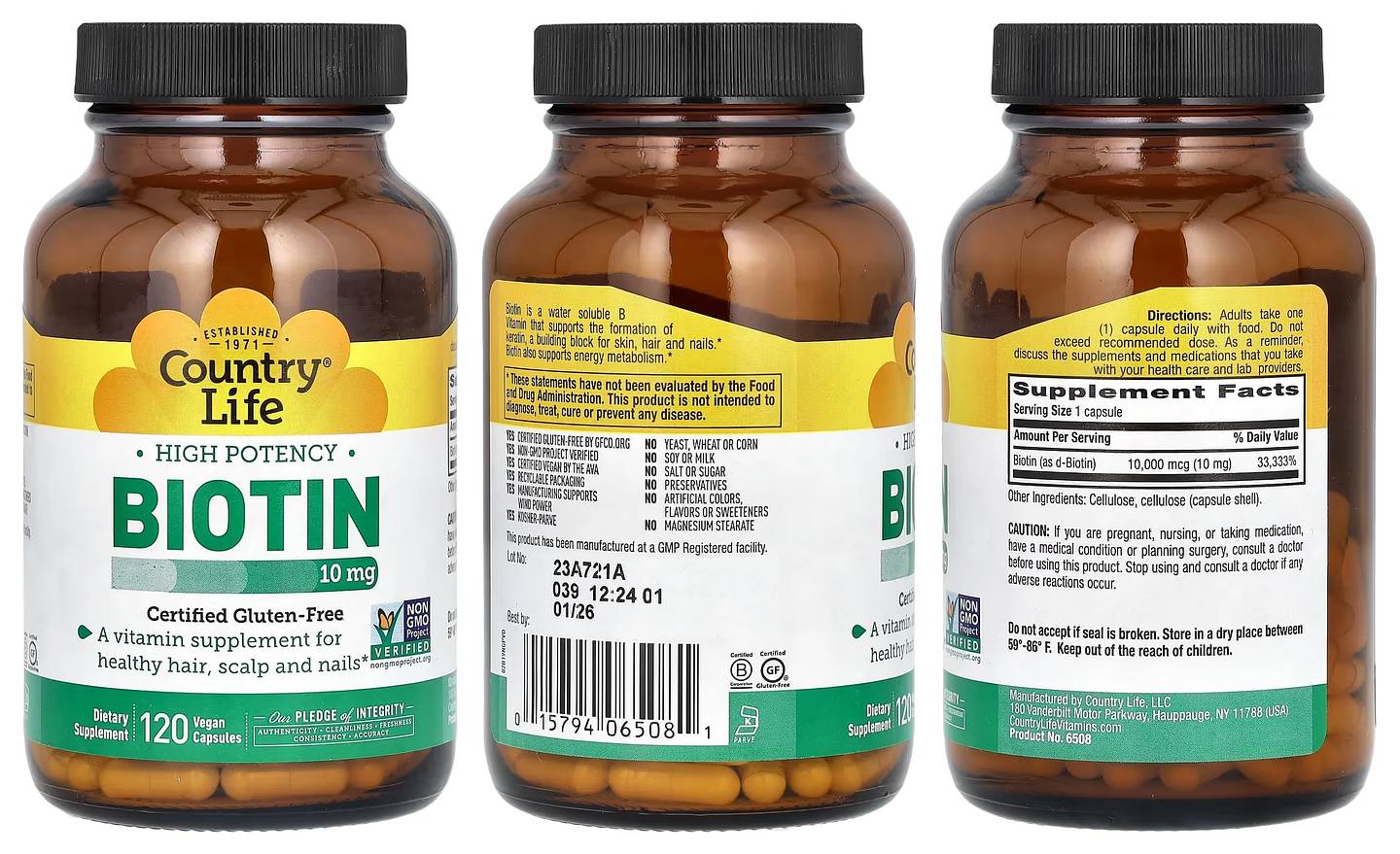 Country Life, High Potency Biotin packaging