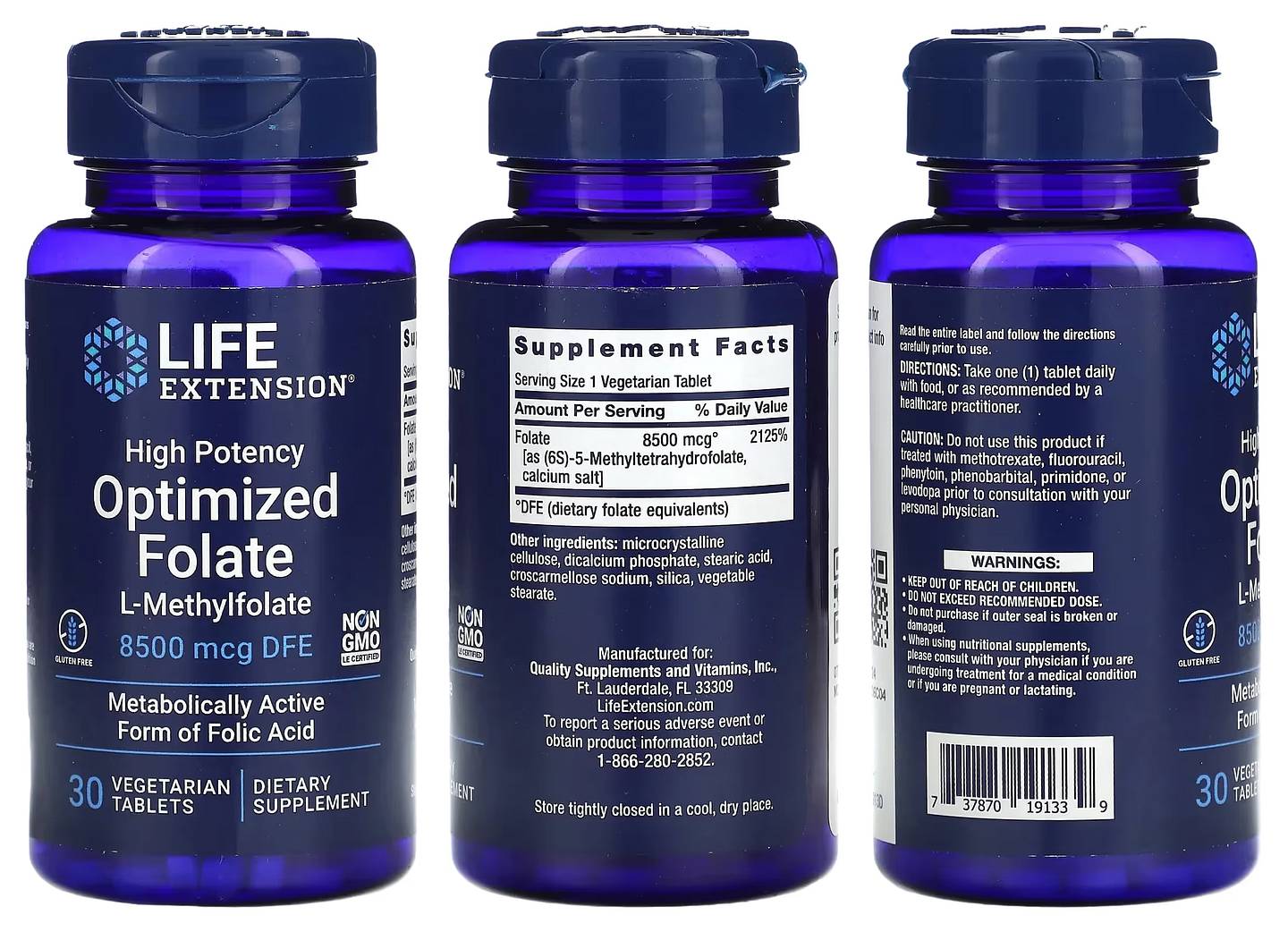 Life Extension, High Potency Optimized Folate packaging