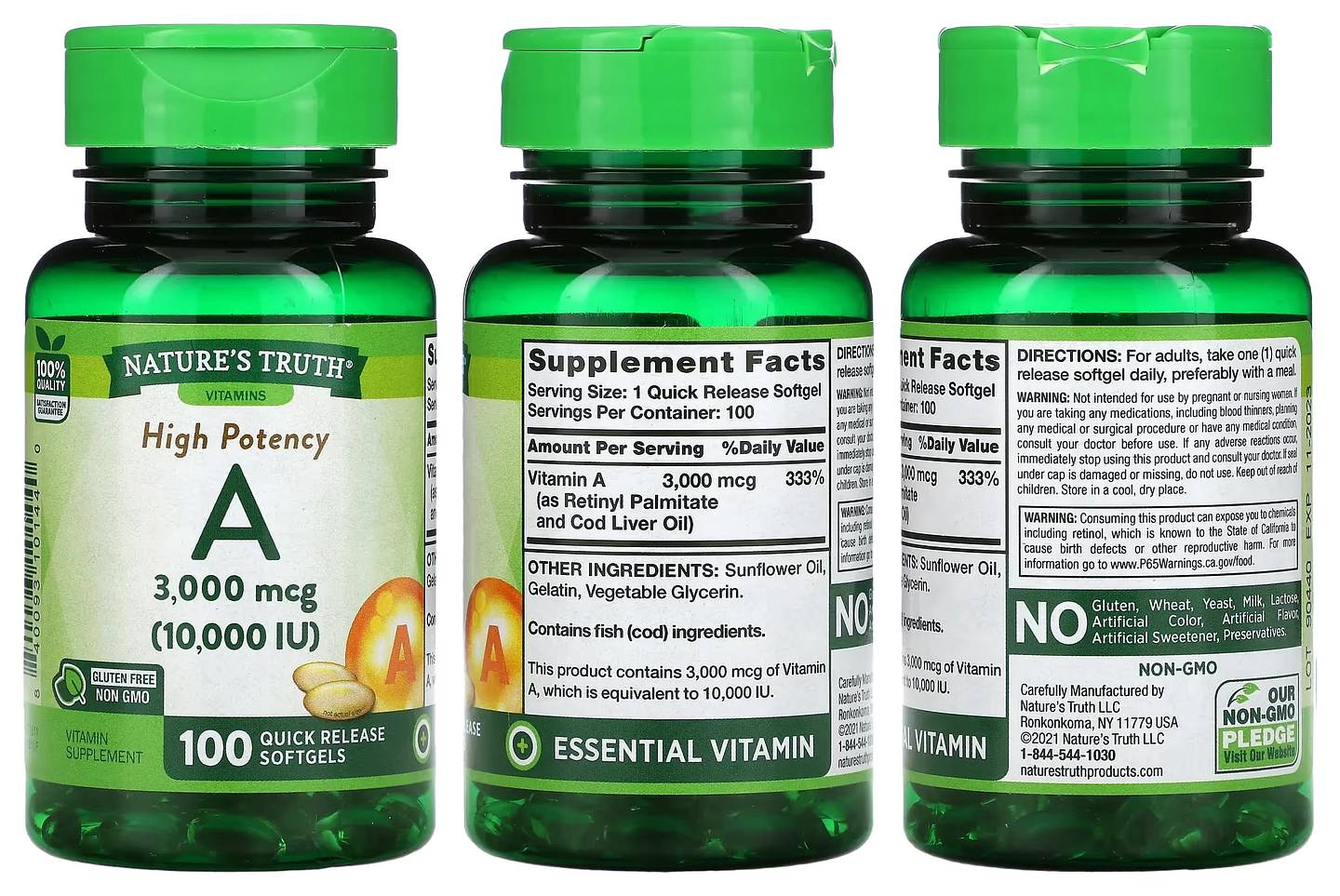 Nature's Truth, High Potency Vitamin A packaging