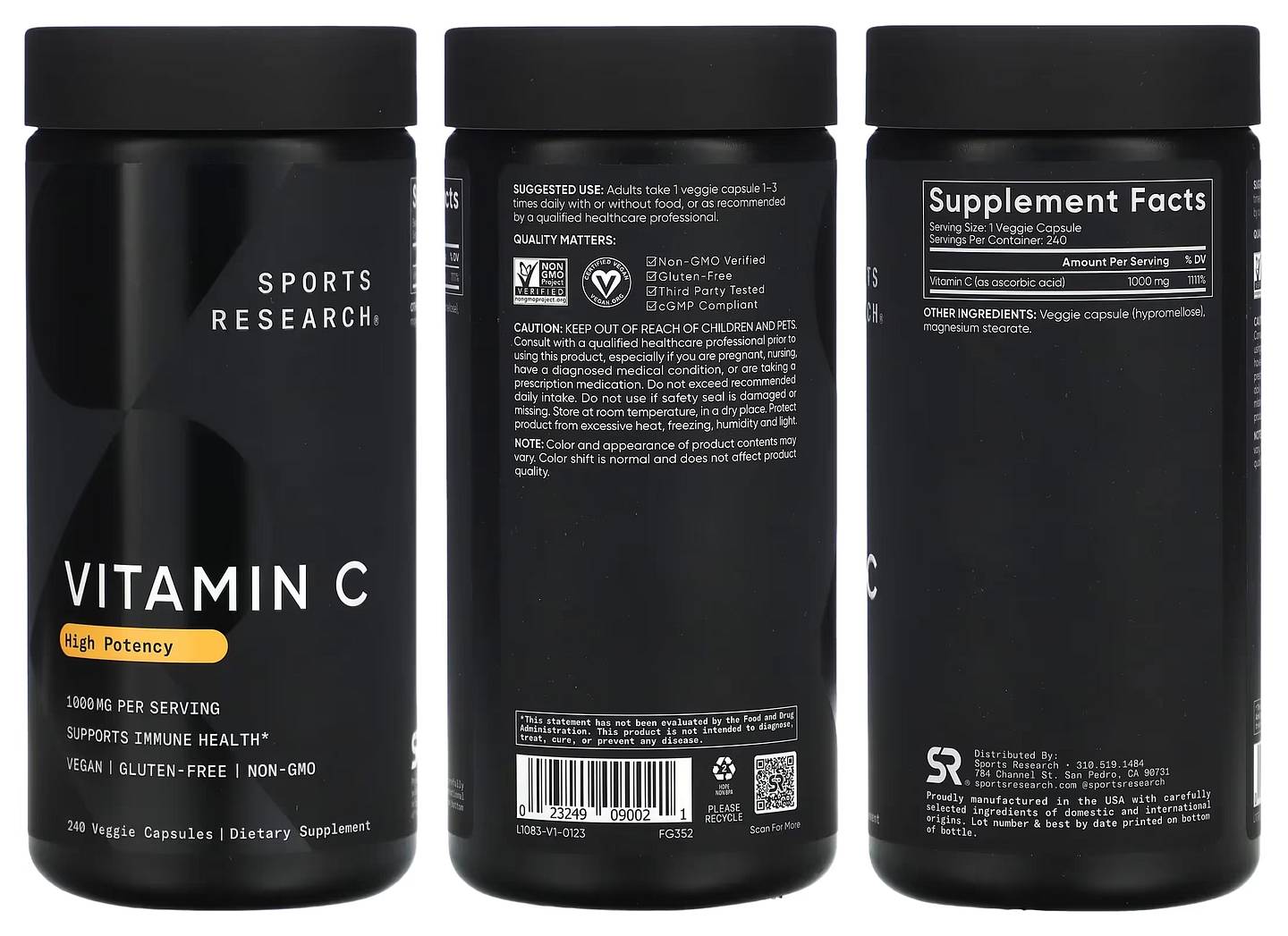 Sports Research, High Potency Vitamin C packaging