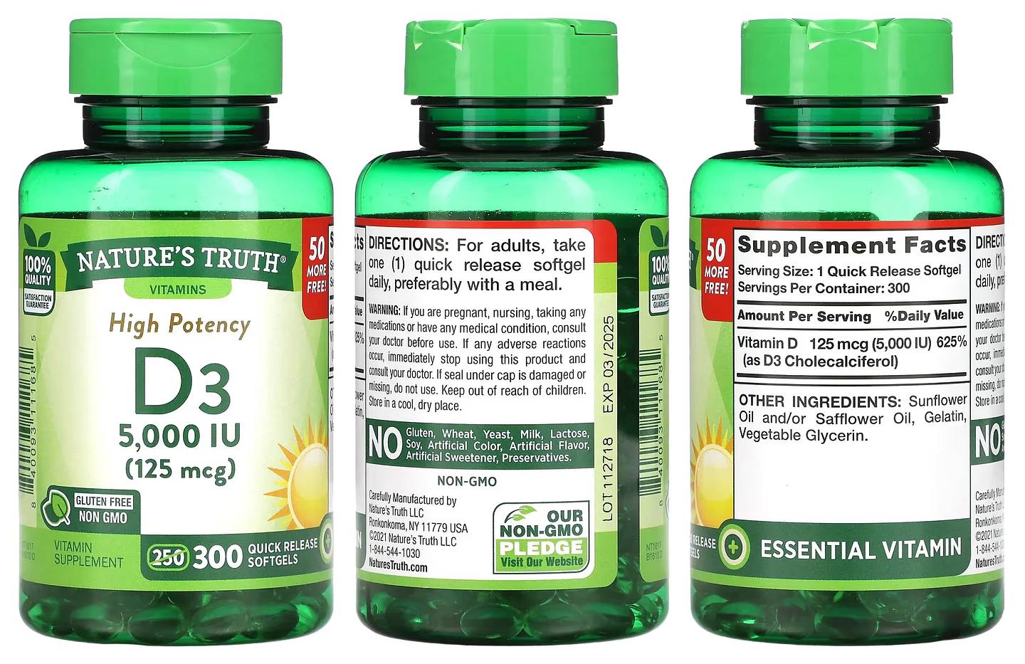 Nature's Truth, High Potency Vitamin D3 packaging
