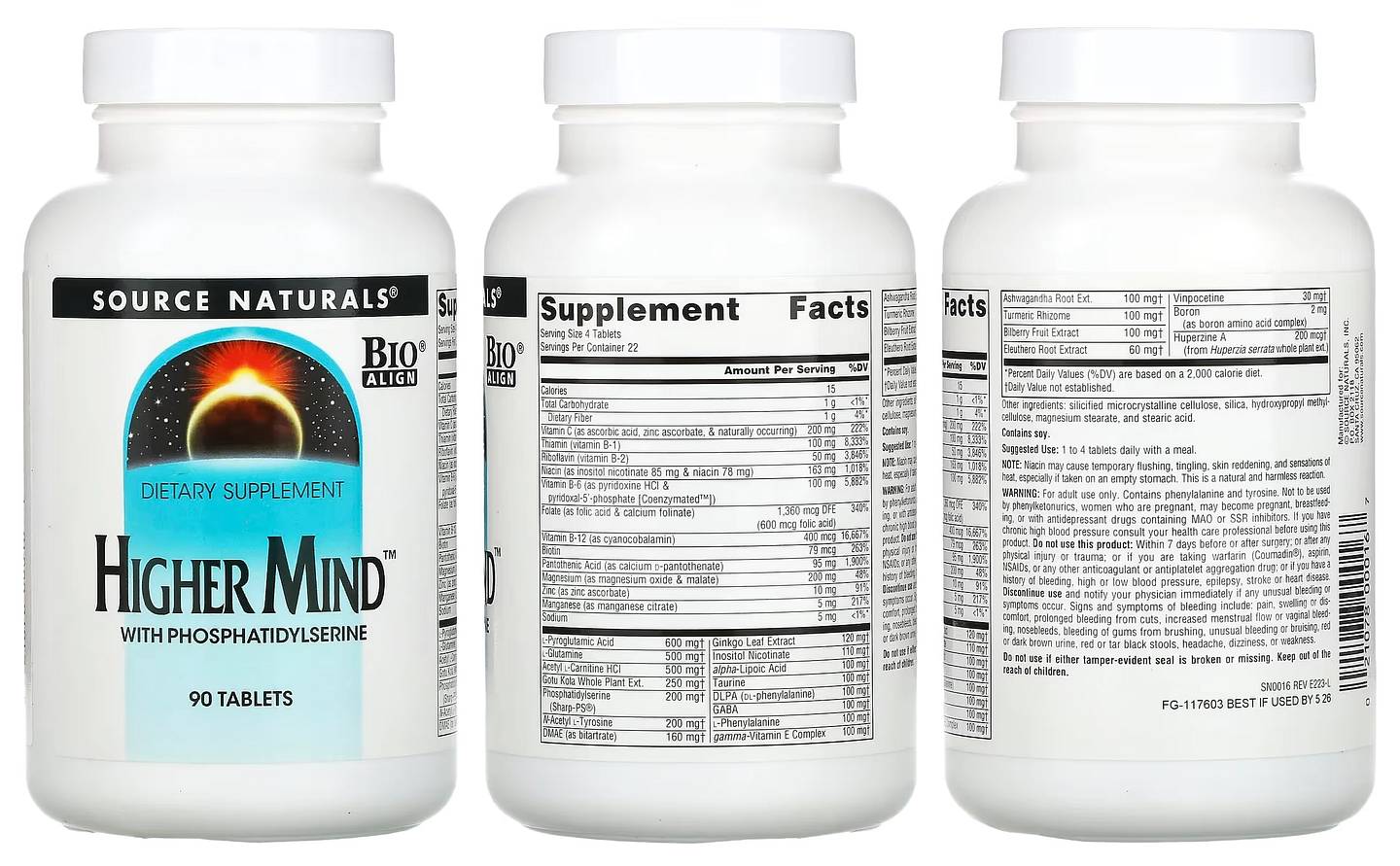 Source Naturals, Higher Mind packaging