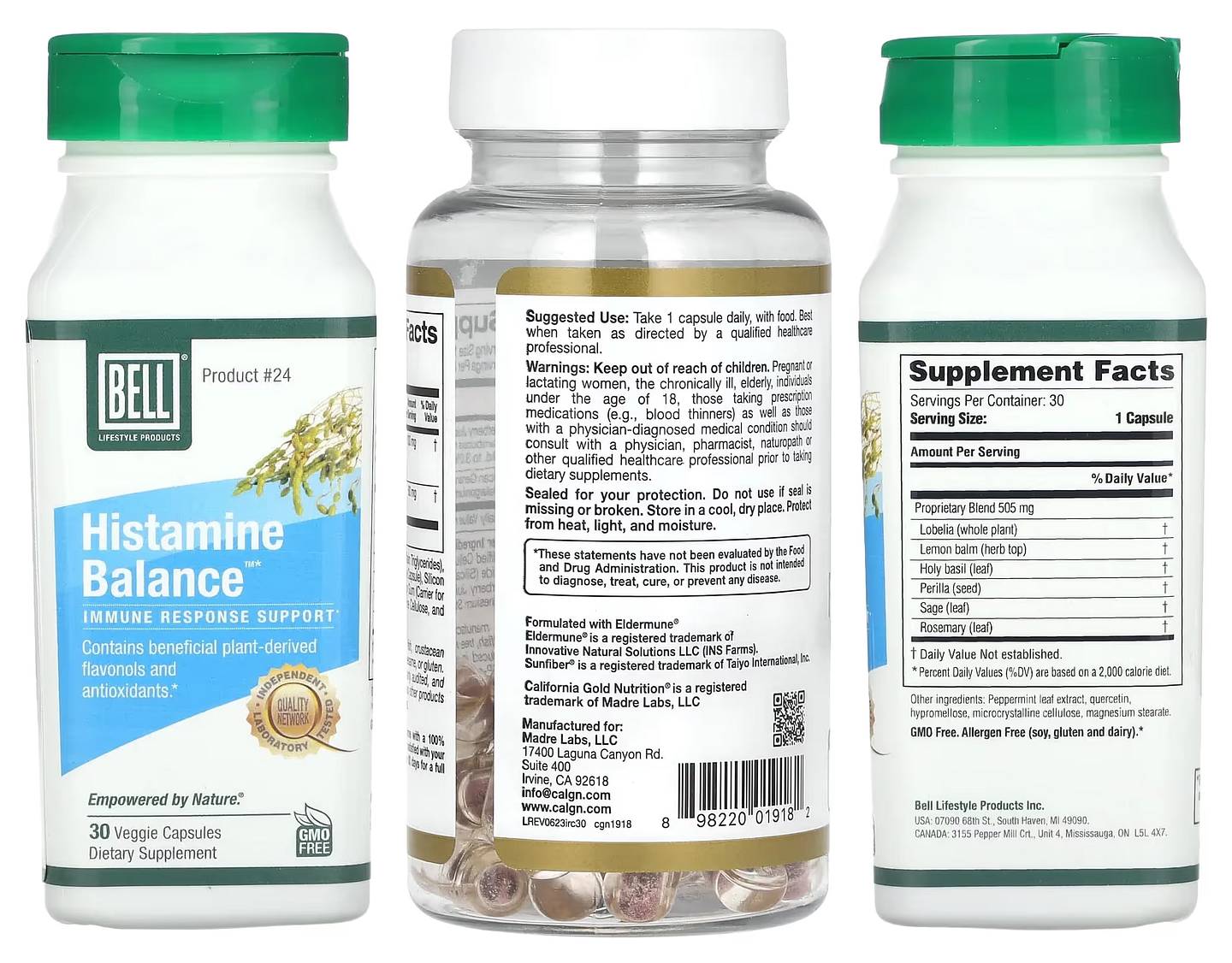 Bell Lifestyle, Histamine Balance packaging