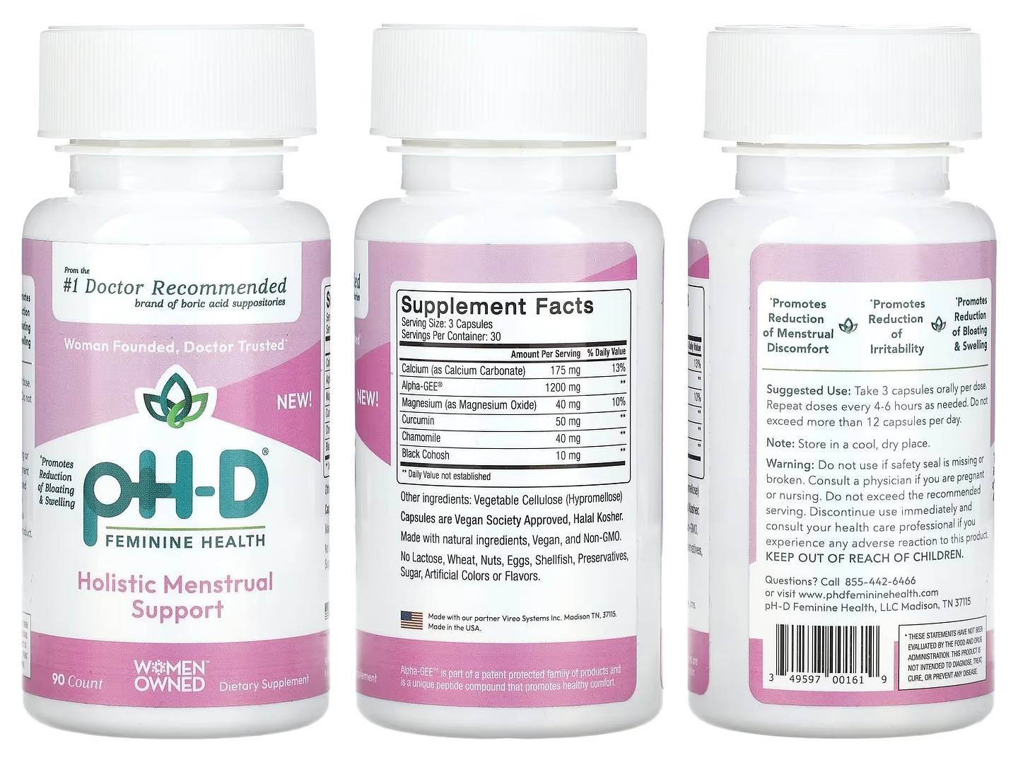 pH-D Feminine Health, Holistic Menstrual Support packaging