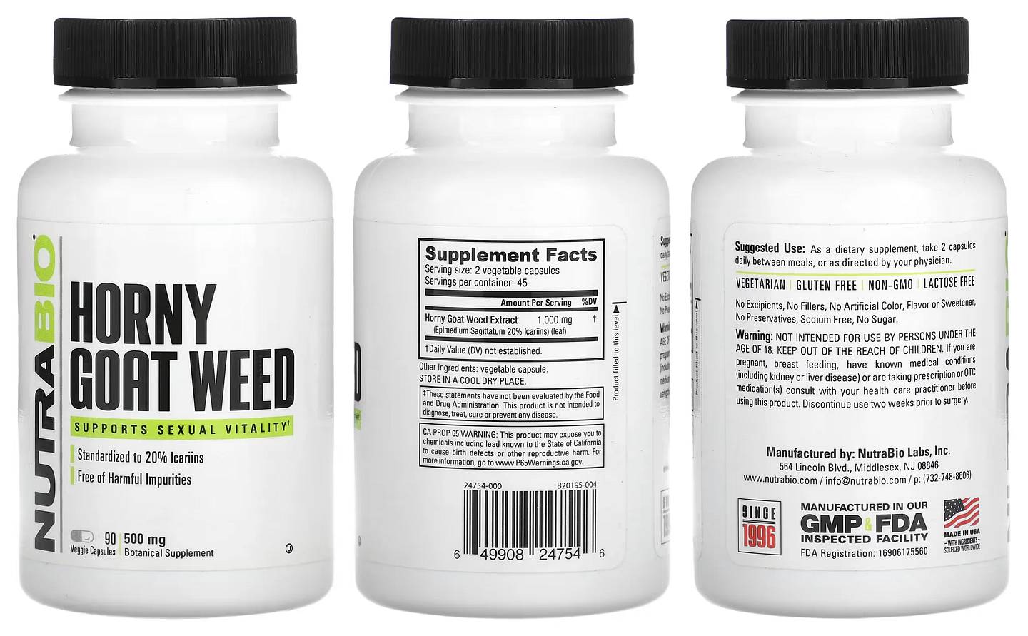 NutraBio, Horny Goat Weed packaging