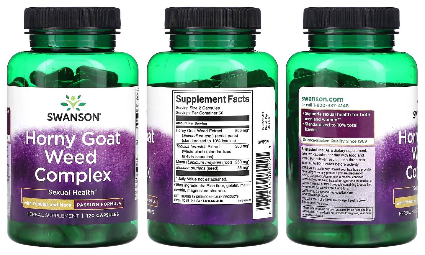 Swanson, Horny Goat Weed Complex with Tribulus packaging