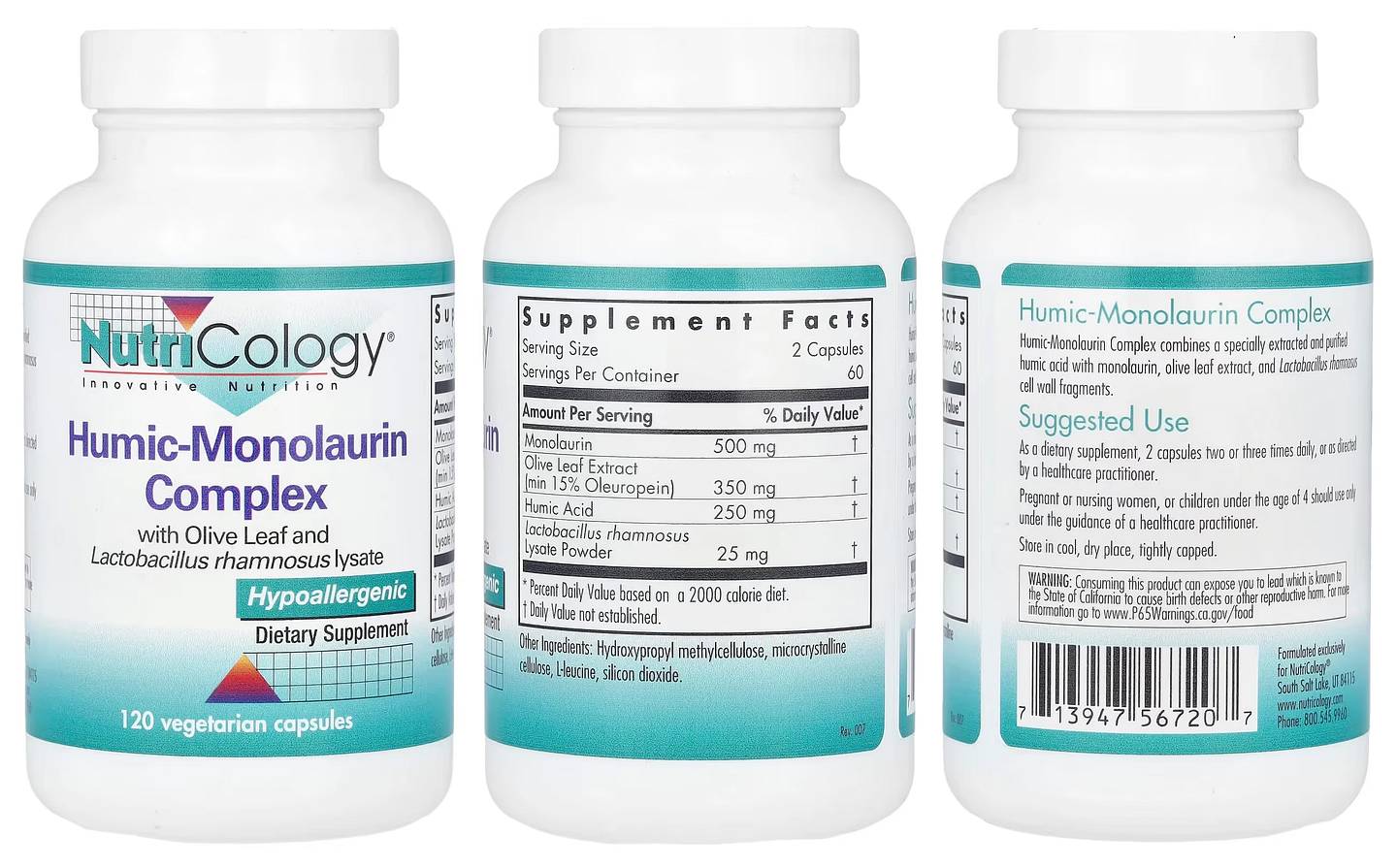 Nutricology, Humic-Monolaurin Complex packaging