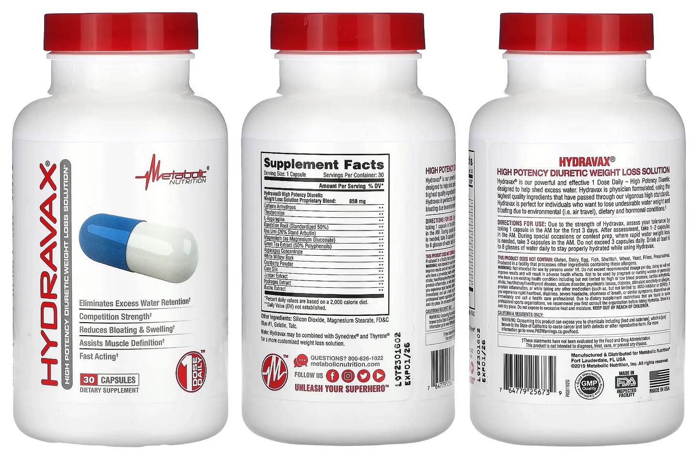 Metabolic Nutrition, Hydravax packaging