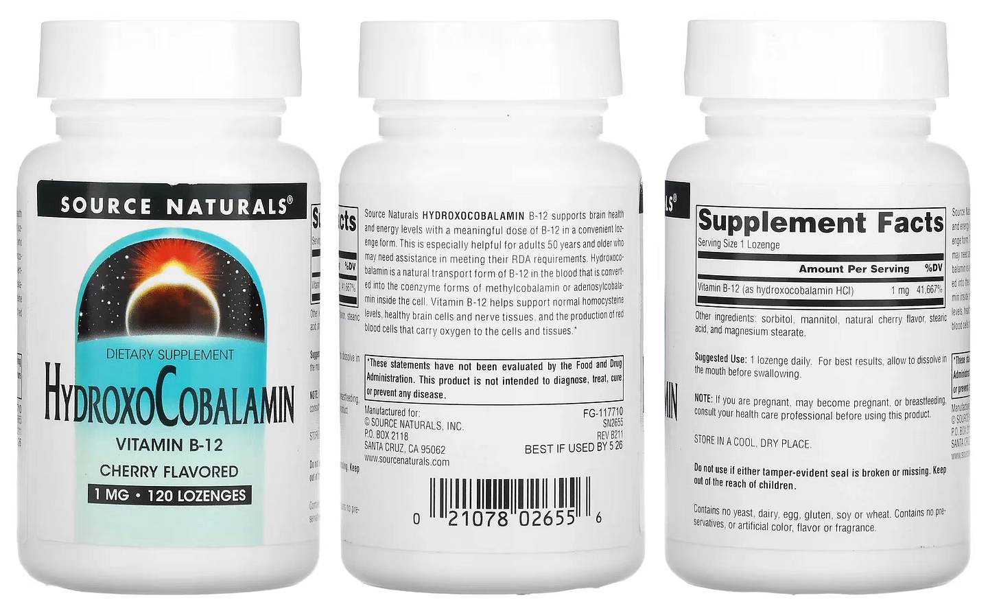 Source Naturals, HydroxoCobalamin packaging