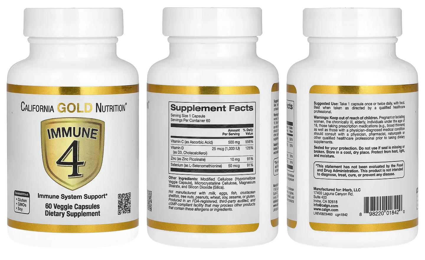 California Gold Nutrition, Immune 4 packaging