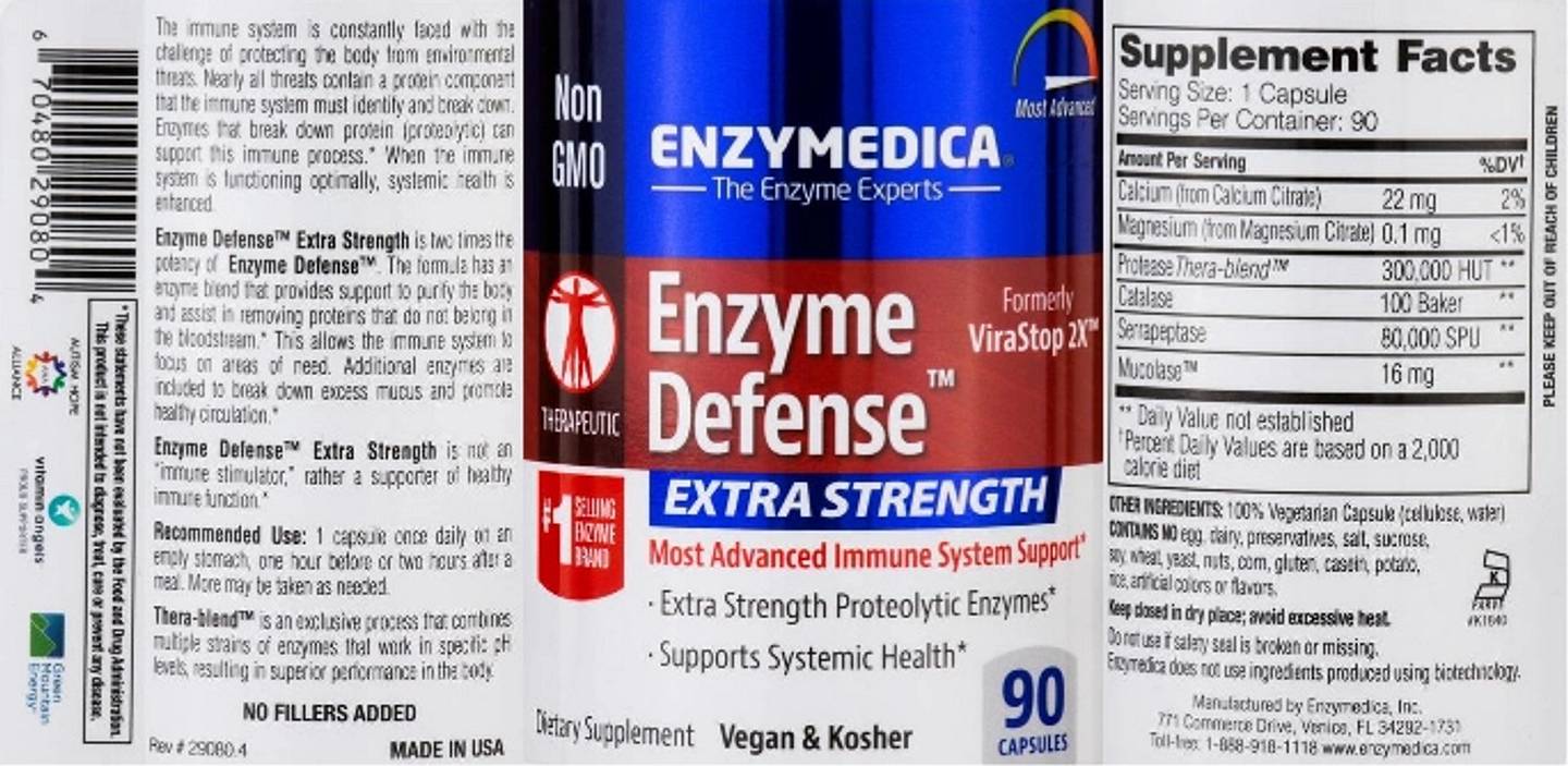 Enzymedica, Immune Defense label