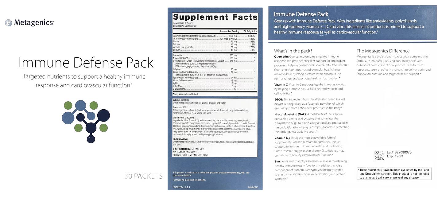 Metagenics, Immune Defense Pack packaging