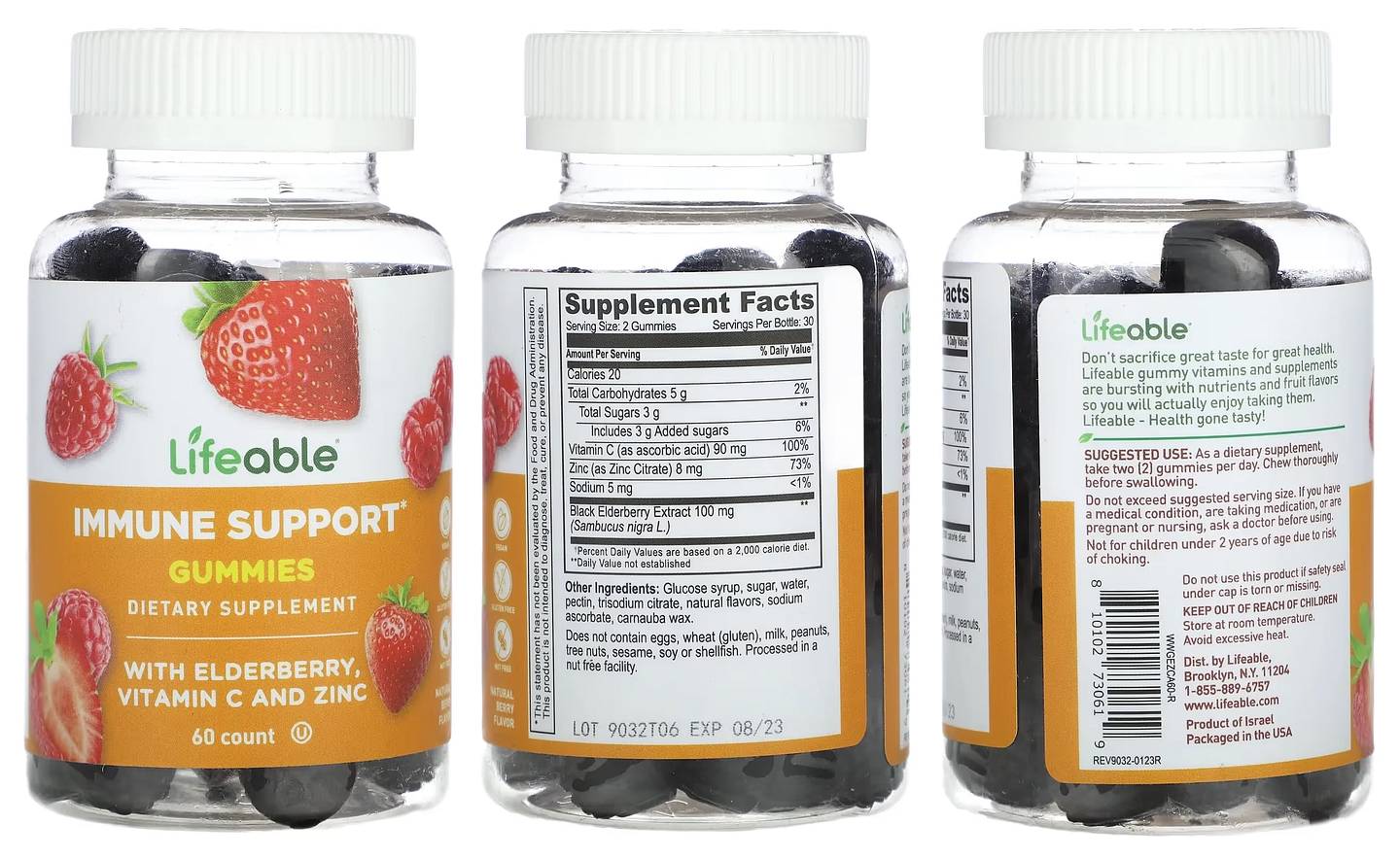 Lifeable, Immune Support Gummies with Elderberry packaging