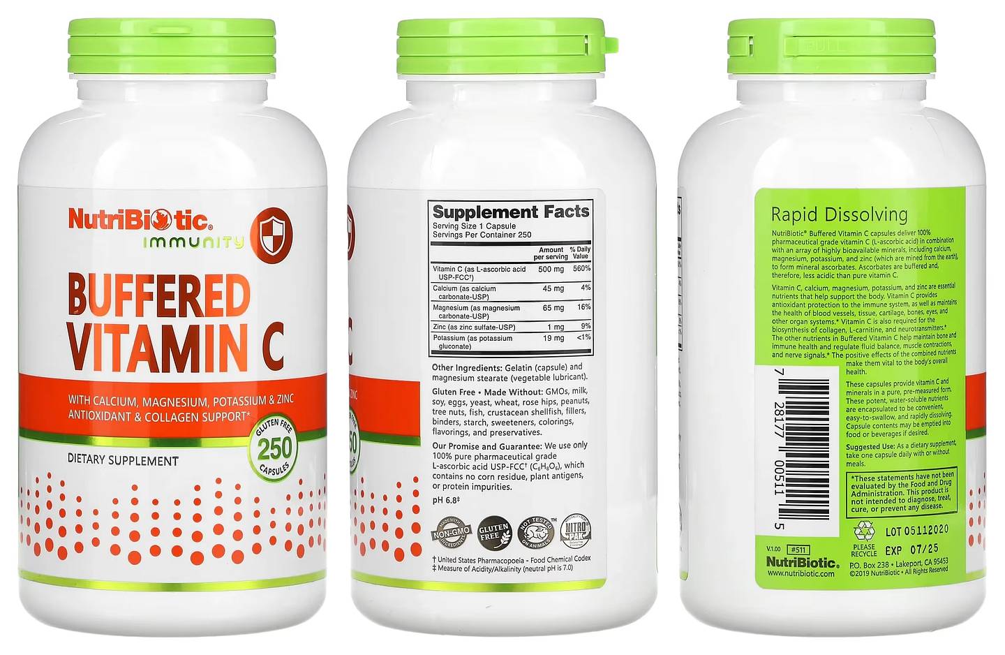 NutriBiotic, Immunity, Buffered Vitamin C packaging