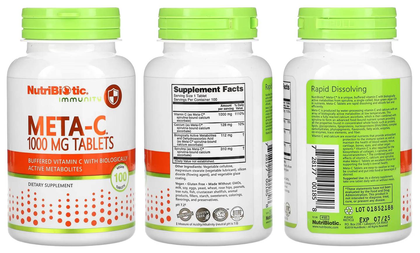 NutriBiotic, Immunity, Meta-C, 1,000 mg packaging