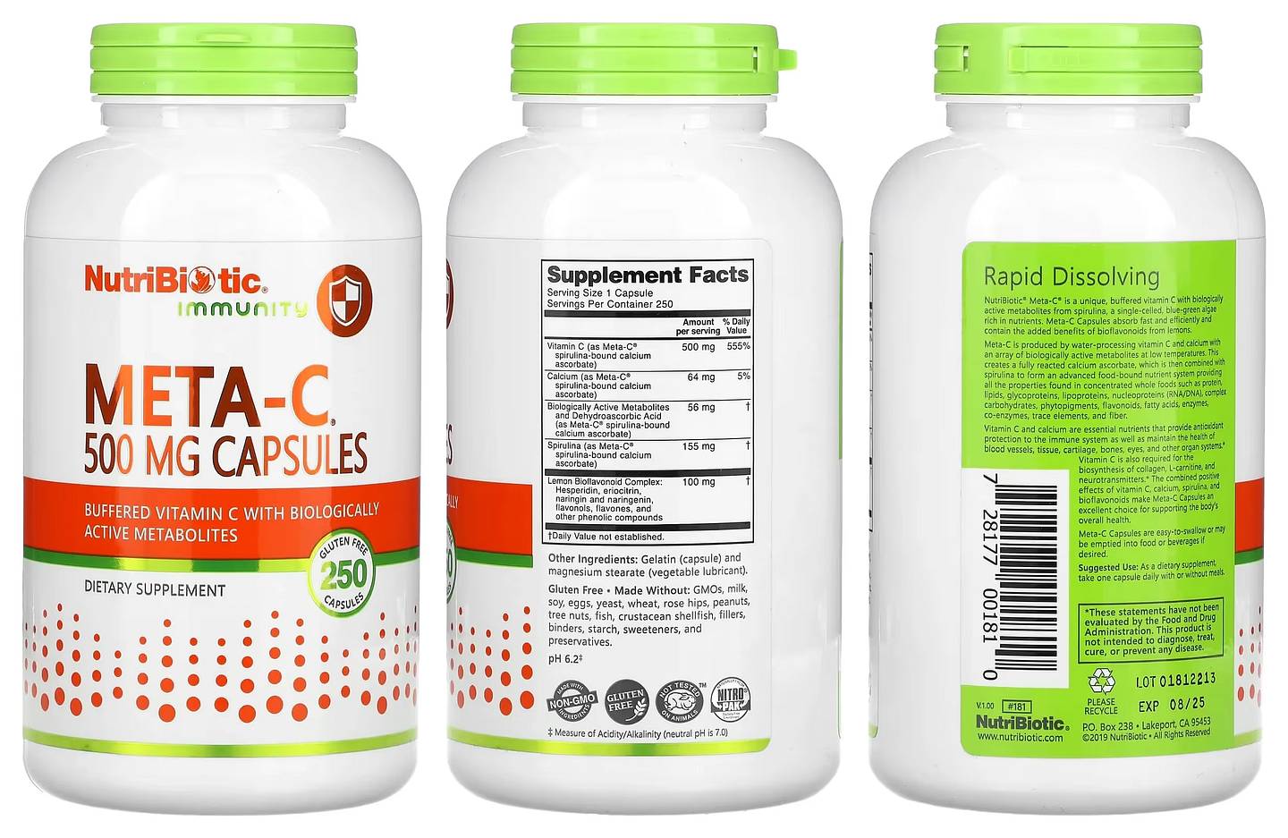 NutriBiotic, Immunity, Meta-C, 500 mg packaging