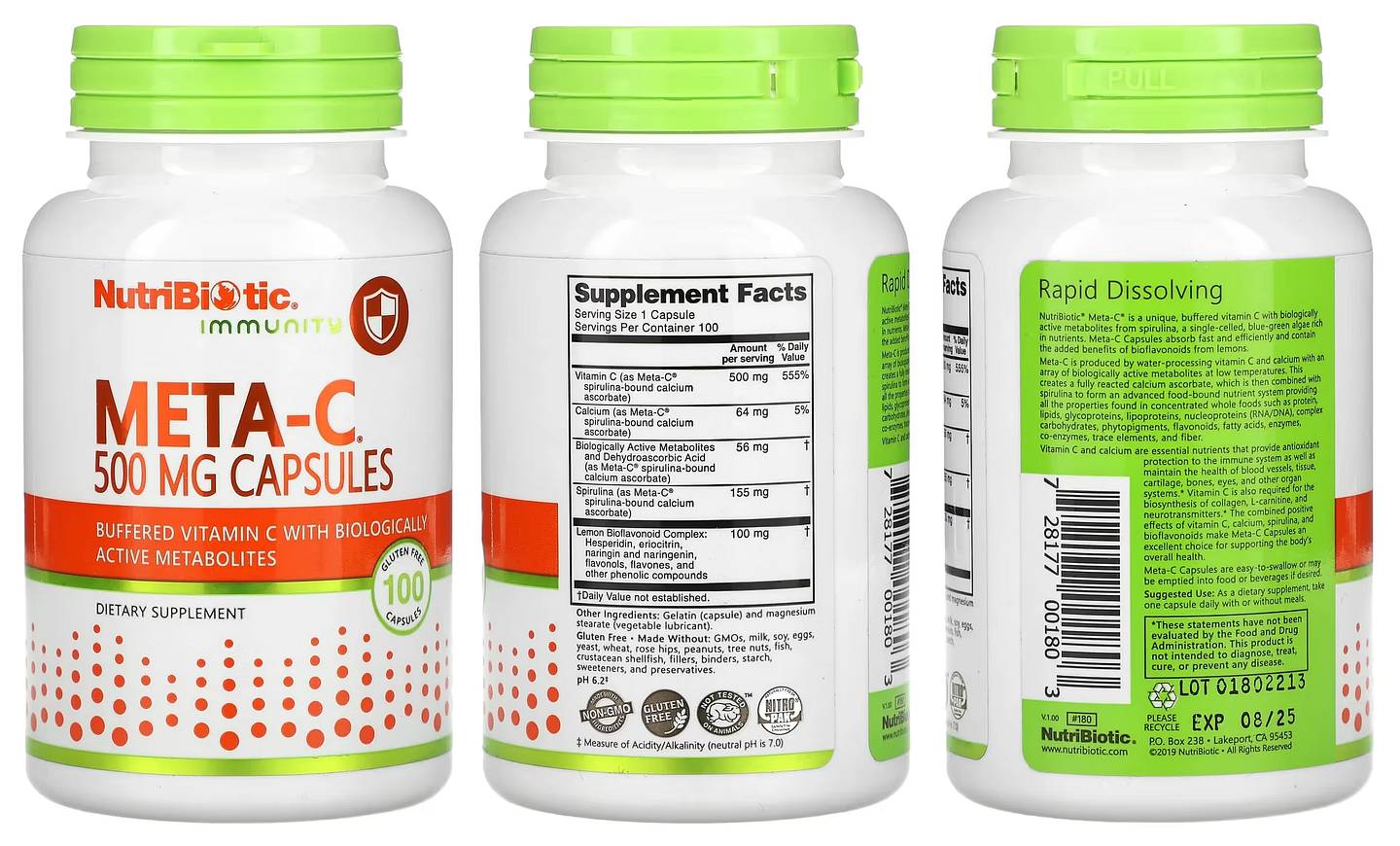 NutriBiotic, Immunity, Meta-C, 500 mg packaging