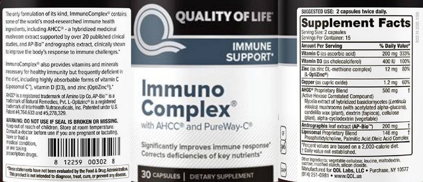 Quality of Life Labs, Immuno Complex label