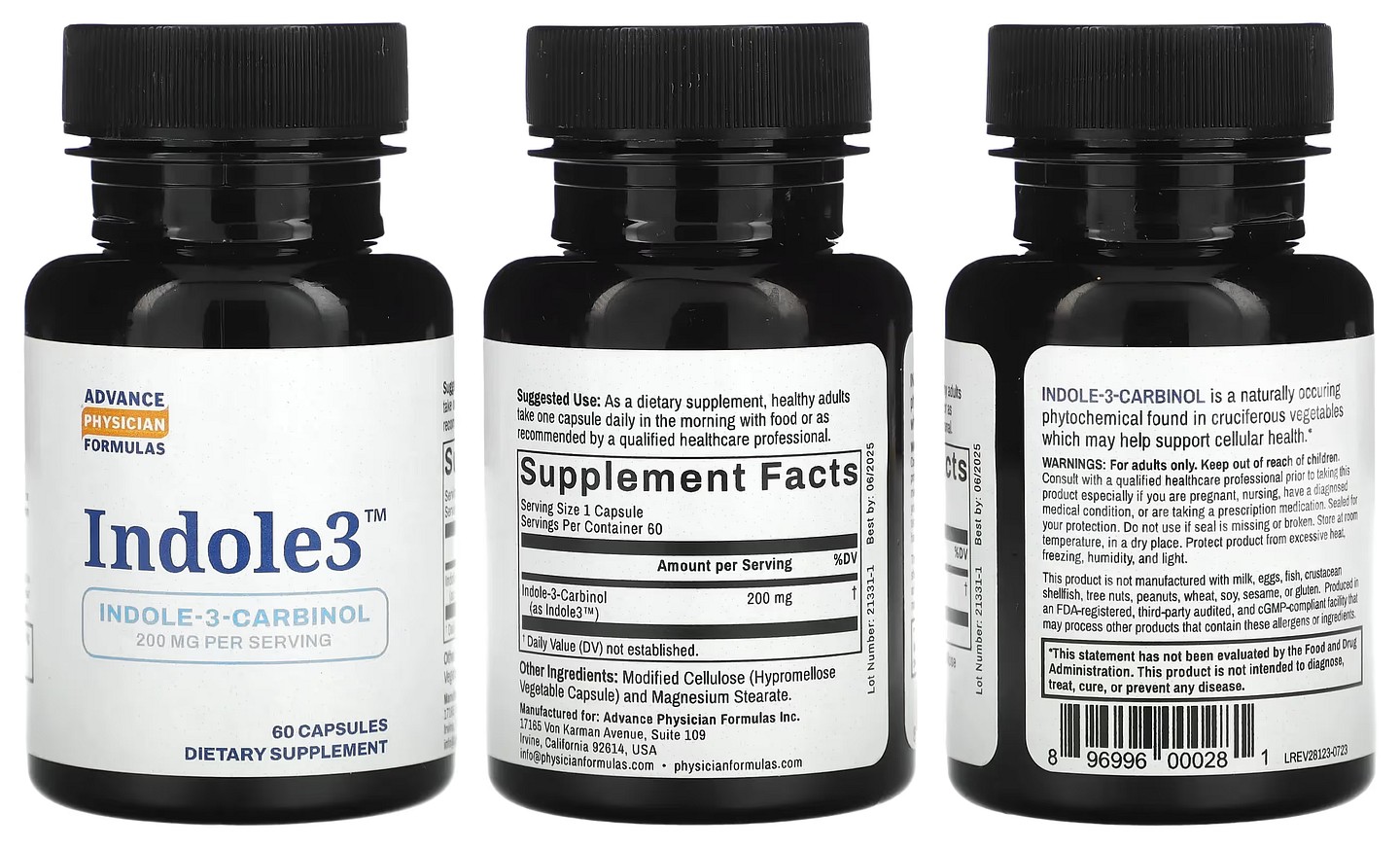 Advance Physician Formulas, Indole-3-Carbinol packaging