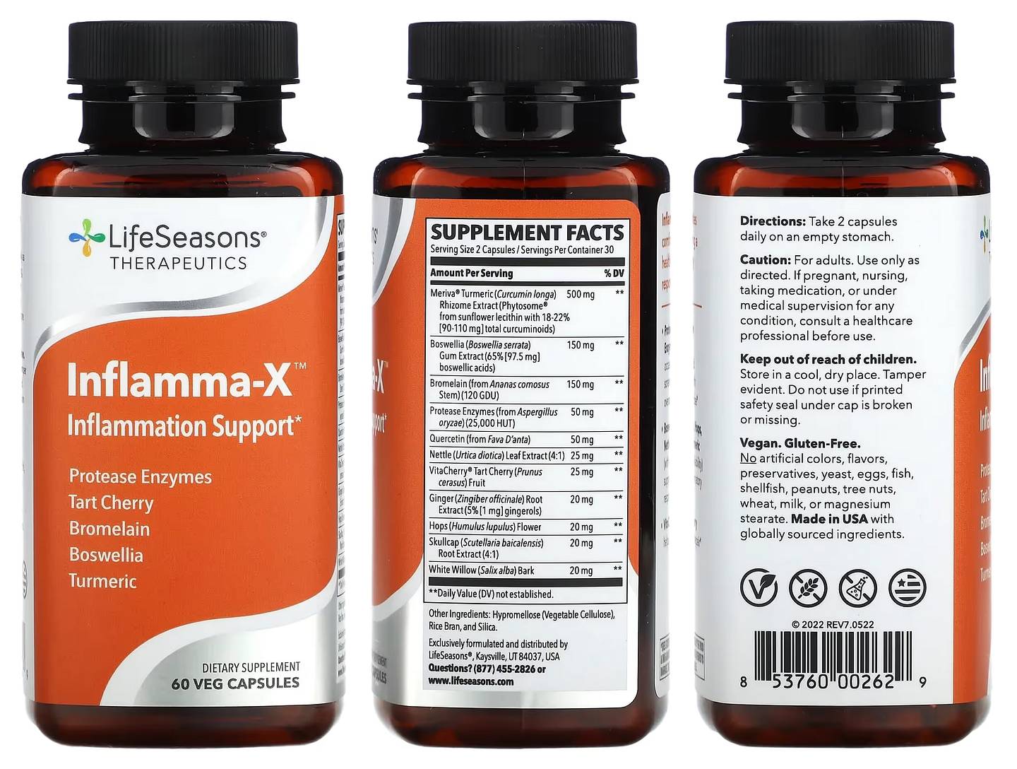 LifeSeasons, Inflamma-X, Inflammation Support packaging