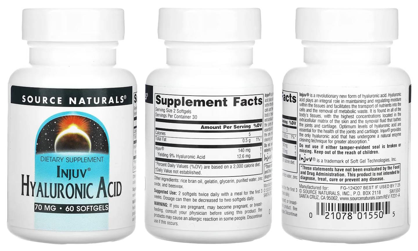 Source Naturals, Injuv Hyaluronic Acid packaging