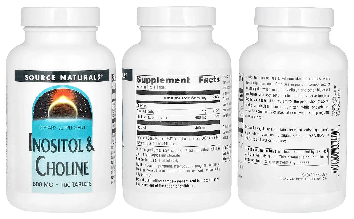 Source Naturals, Inositol & Choline packaging