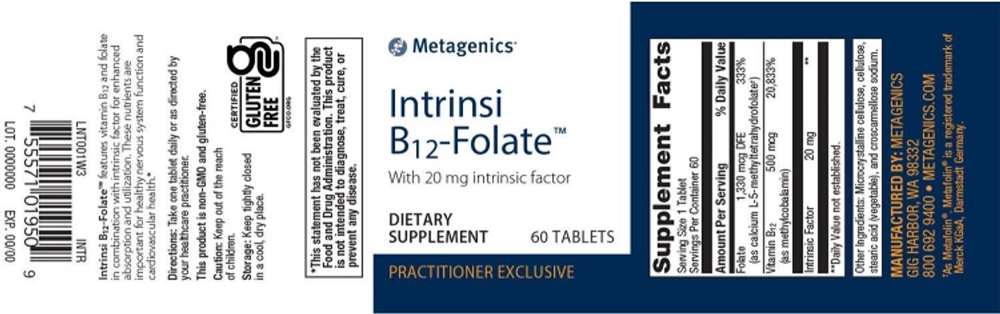 Metagenics, Intrinsi B12-Folate label