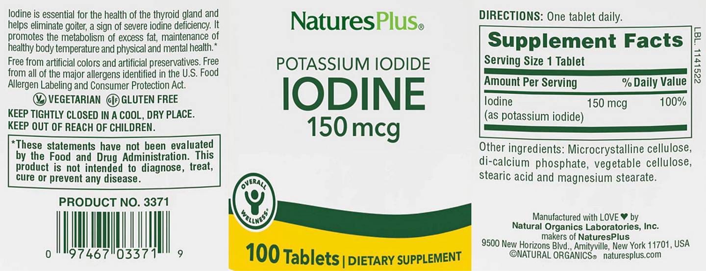 NaturesPlus, Iodine label