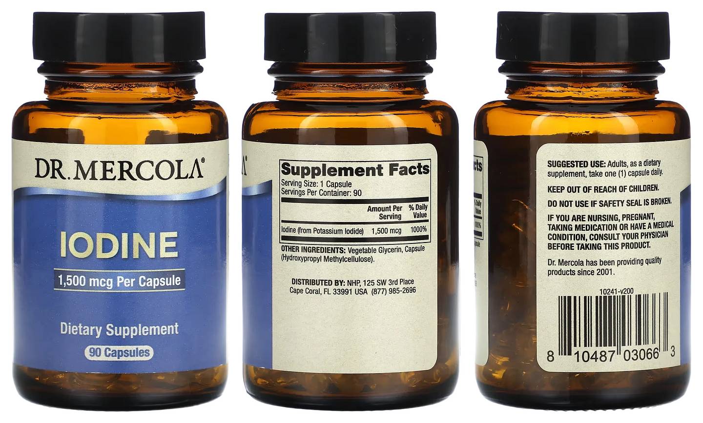 Dr. Mercola, Iodine packaging