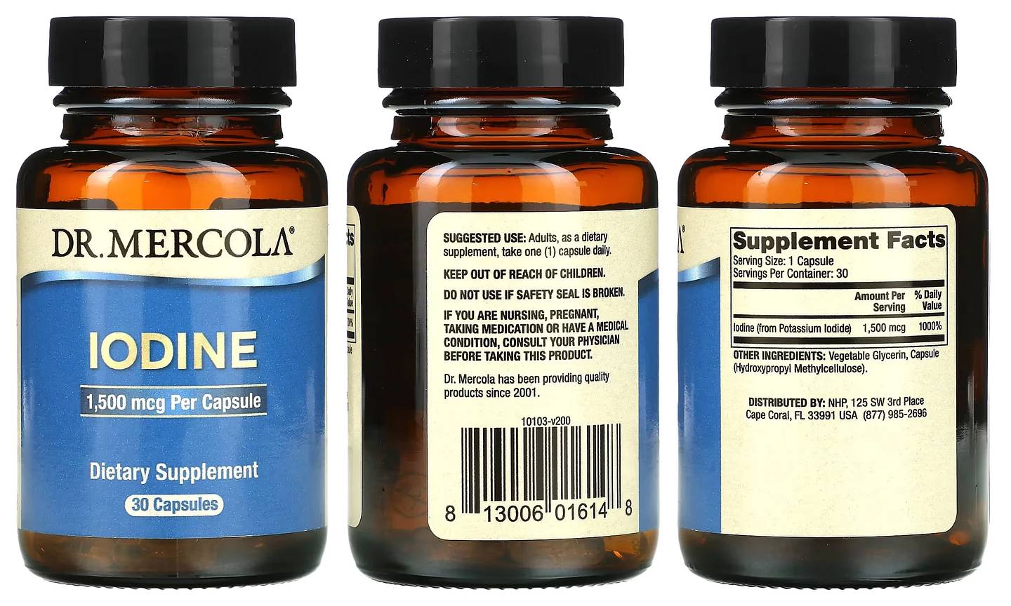 Dr. Mercola, Iodine packaging