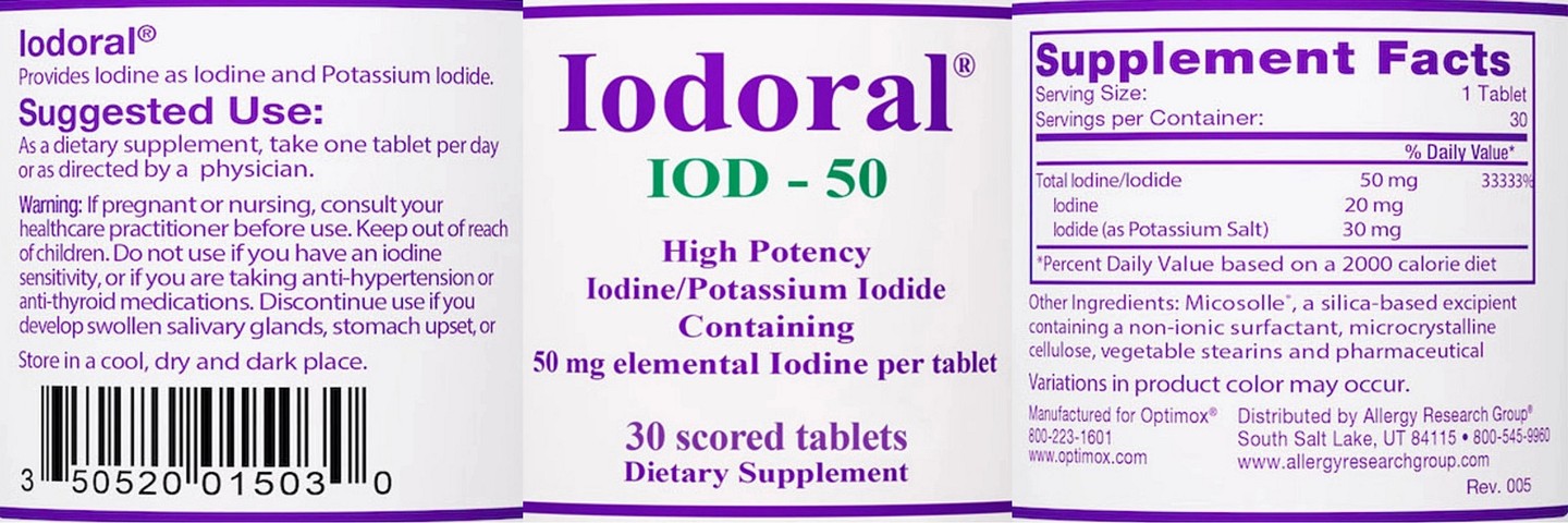 Optimox, Iodoral, IOD-50 label