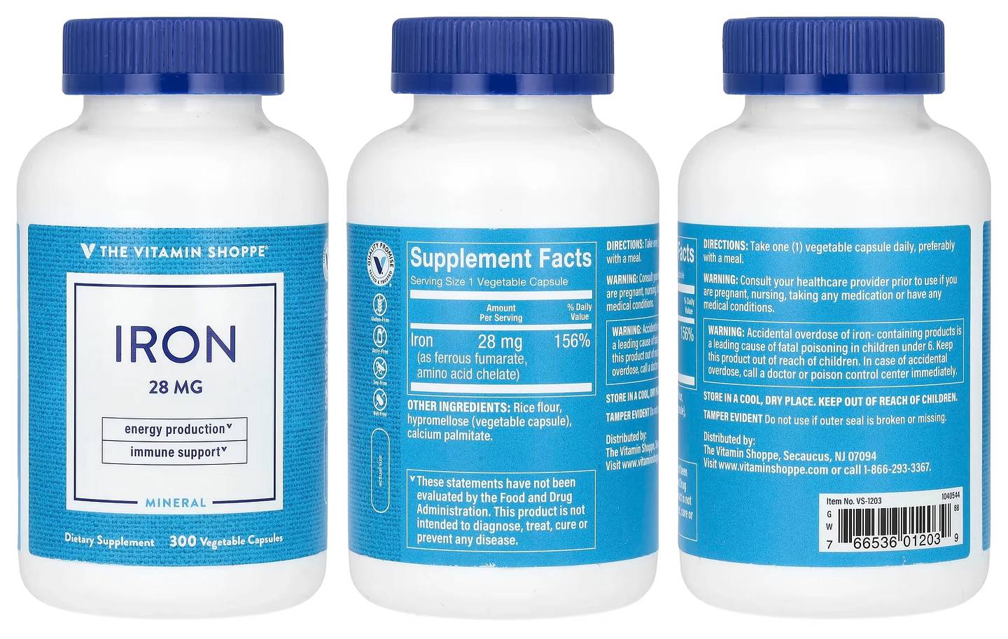 The Vitamin Shoppe, Iron packaging
