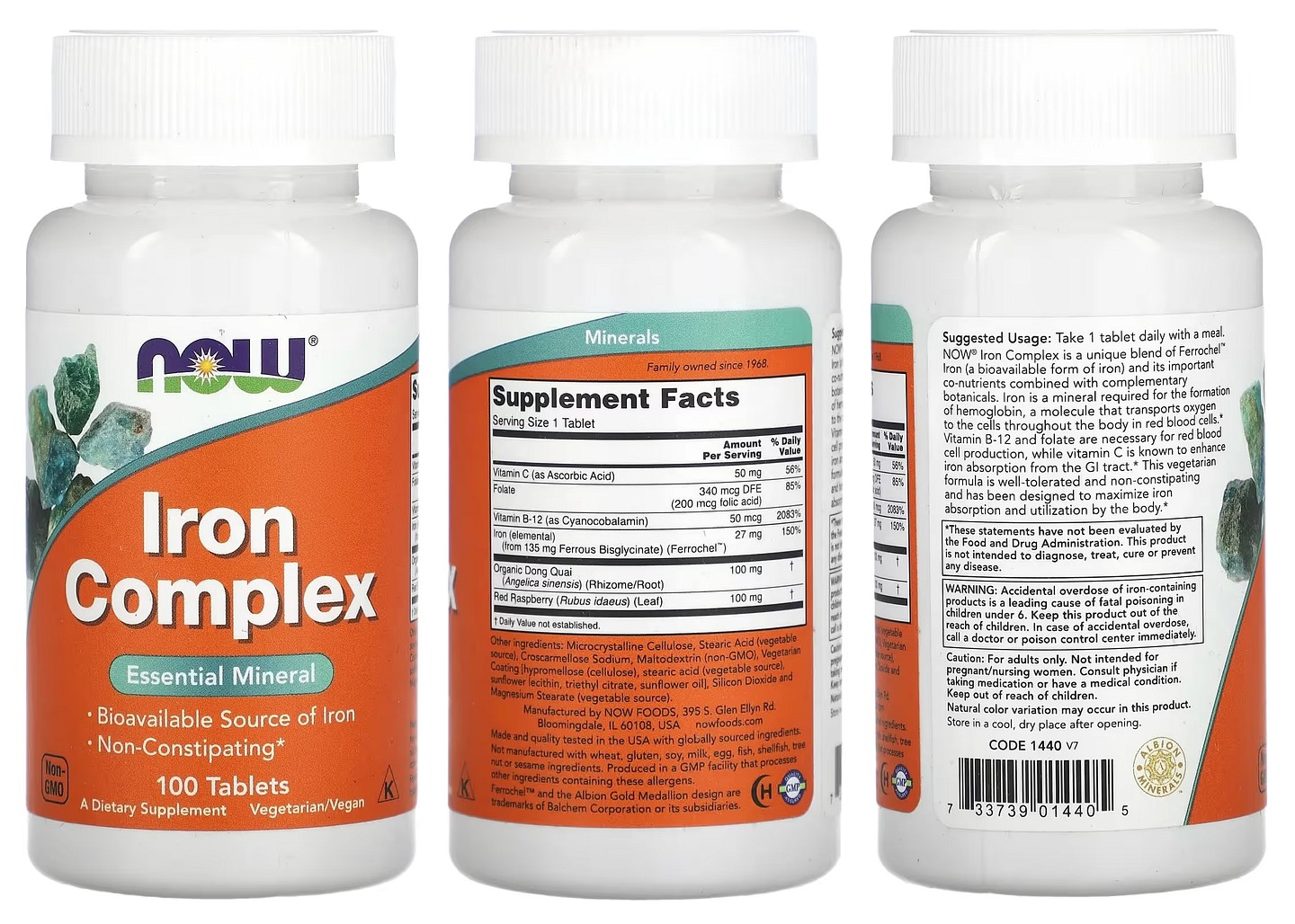 NOW Foods, Iron Complex packaging
