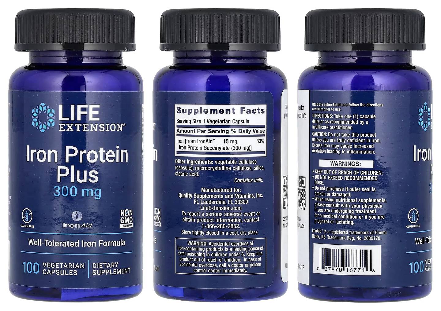 Life Extension, Iron Protein Plus packaging