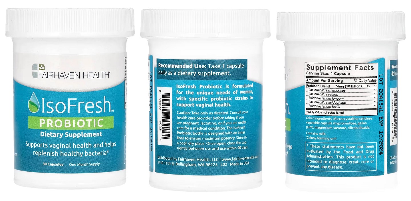 Fairhaven Health, IsoFresh Probiotic packaging