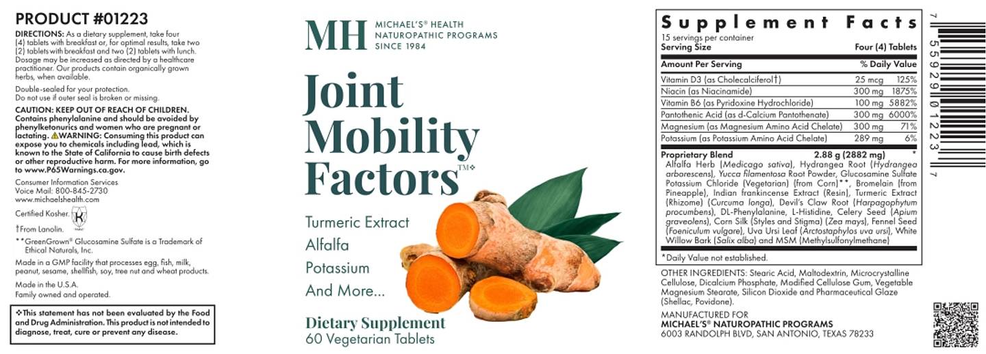 Michael's Naturopathic, Joint Mobility Factors label