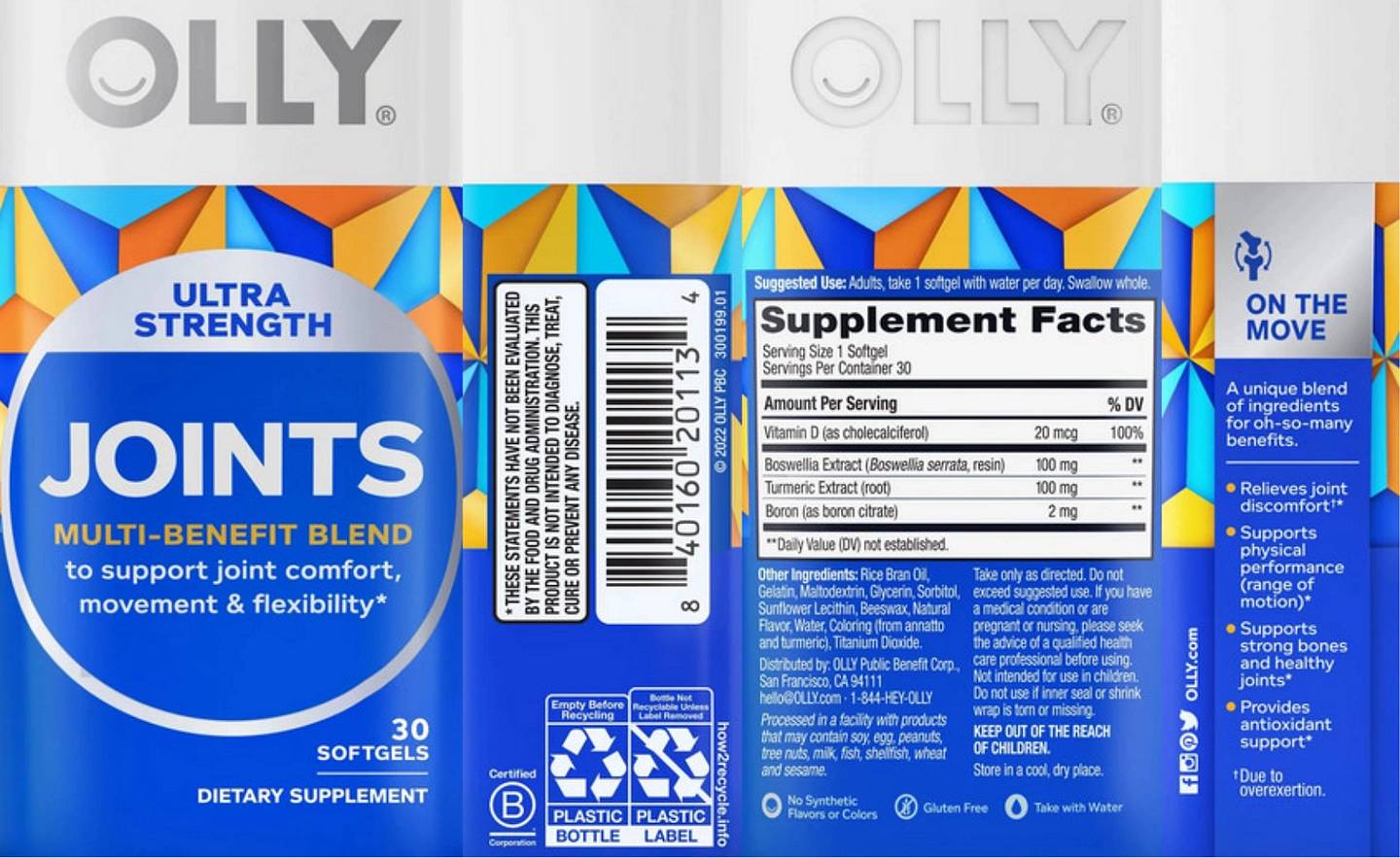 OLLY, Joints Ultra Strength label