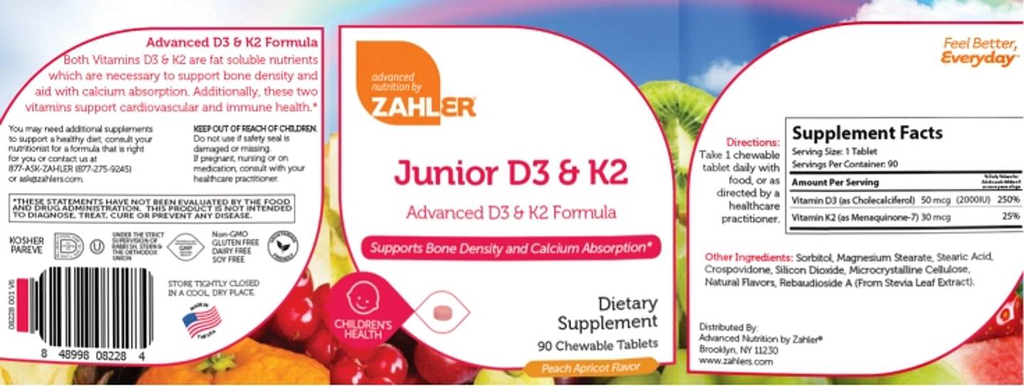 Zahler, Junior D3 & K2, Peach Apricot label