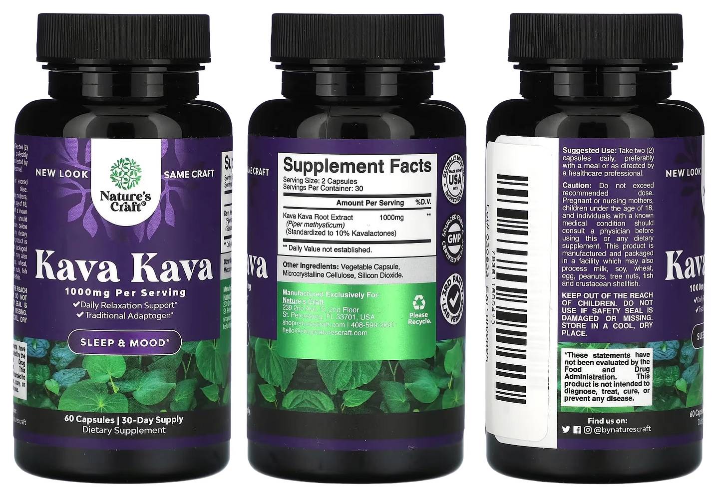 Nature's Craft, Kava Kava packaging