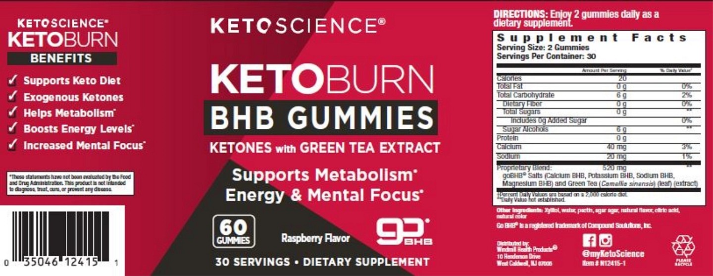 Keto Science, Keto Burn BHB Gummies label