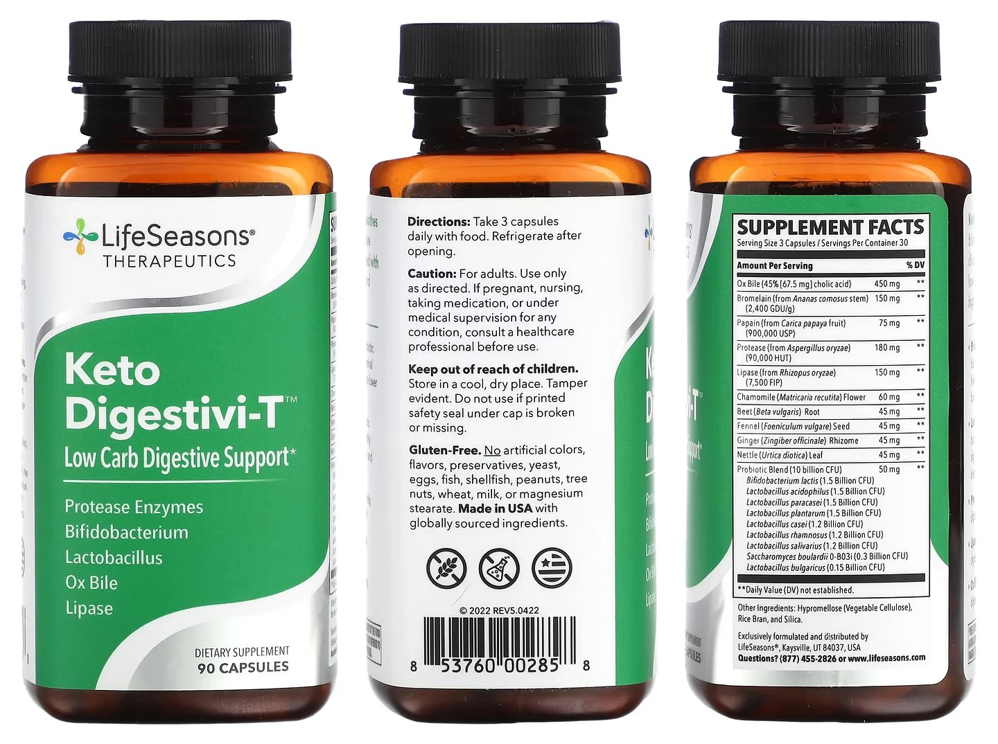 LifeSeasons, Keto Digestivi-T packaging