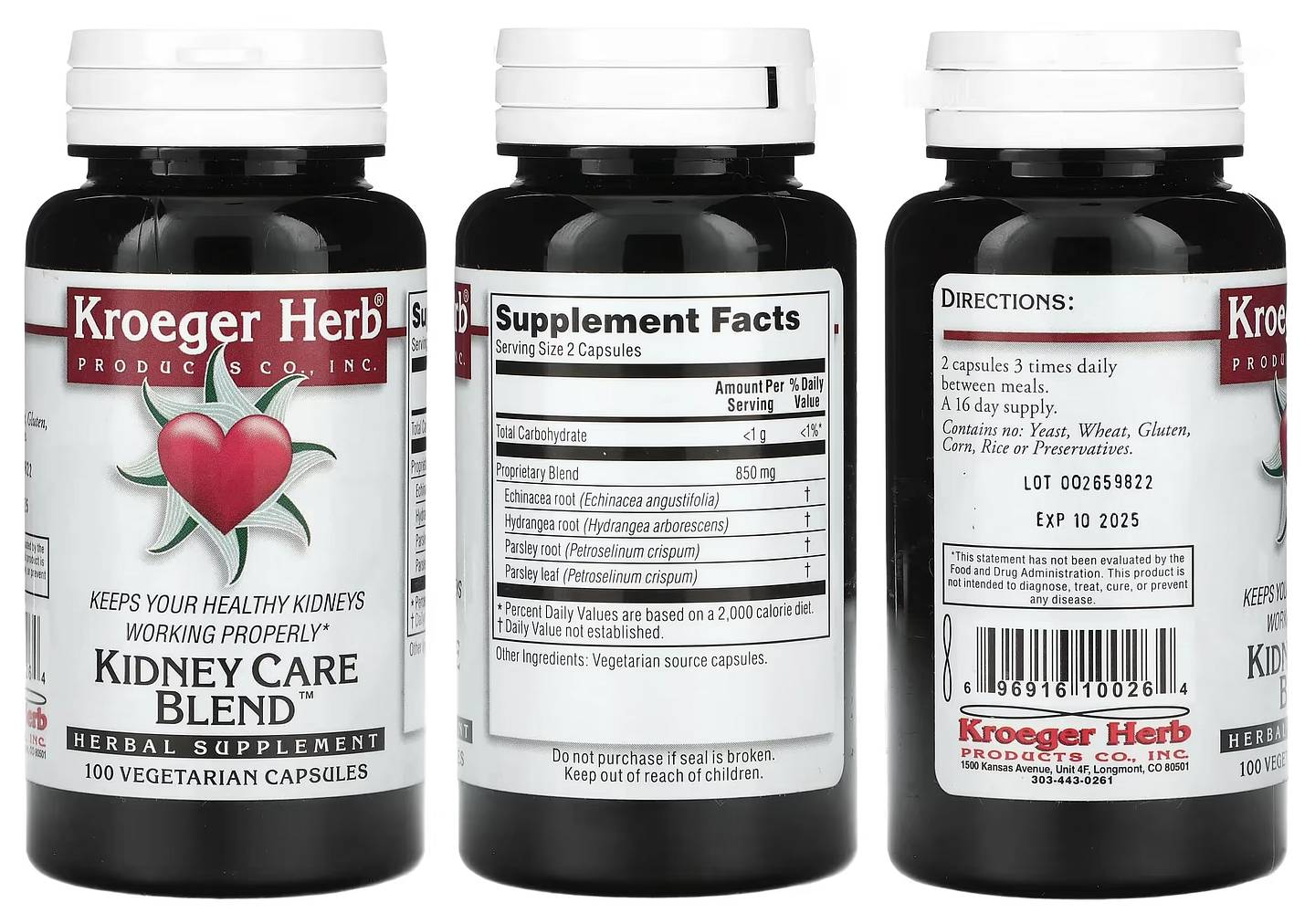 Kroeger Herb Products, Kidney Care Blend packaging