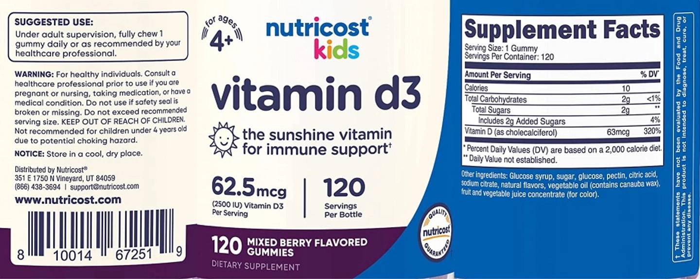 Nutricost, Kids label