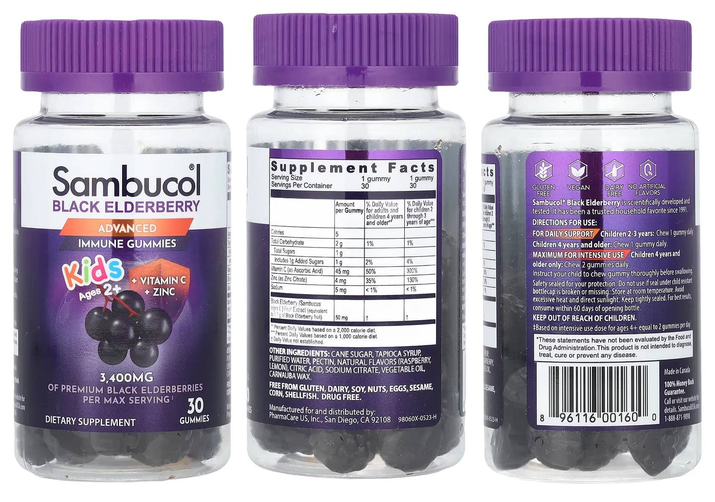 Sambucol, Kids Black Elderberry Gummies packaging