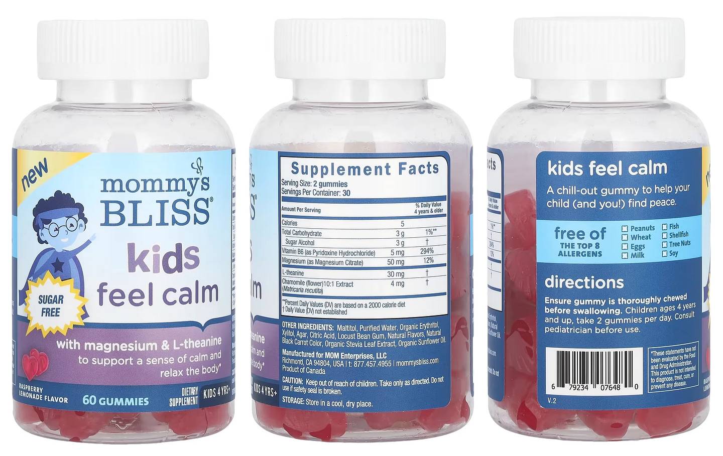 Mommy's Bliss, Kids Feel Calm Gummies with Magnesium & L-Theanine packaging