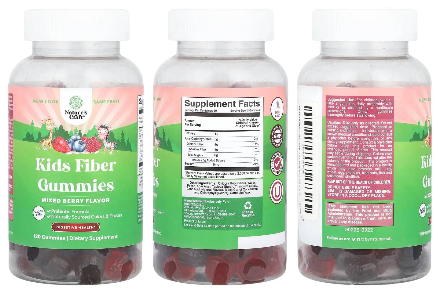 Nature's Craft, Kids Fiber Gummies packaging